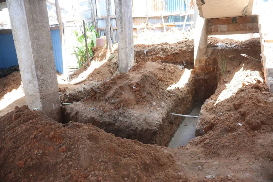 GDP Multiplex Center excavation work — plumbing trenches, Mombasa Kenya