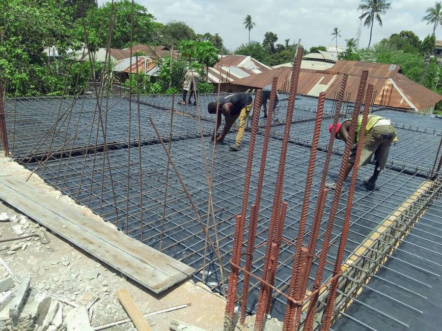 GDP Multiplex Center — concrete slab and upper level construction, Mombasa