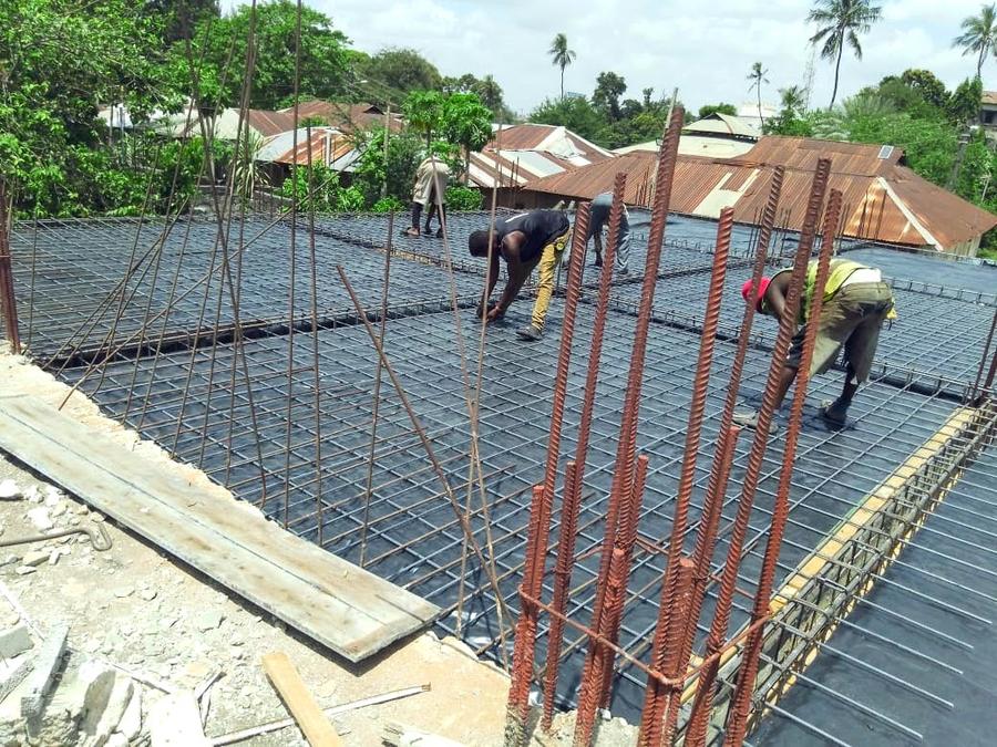 GDP Multiplex Center slab and upper floor concrete construction — Mombasa Kenya